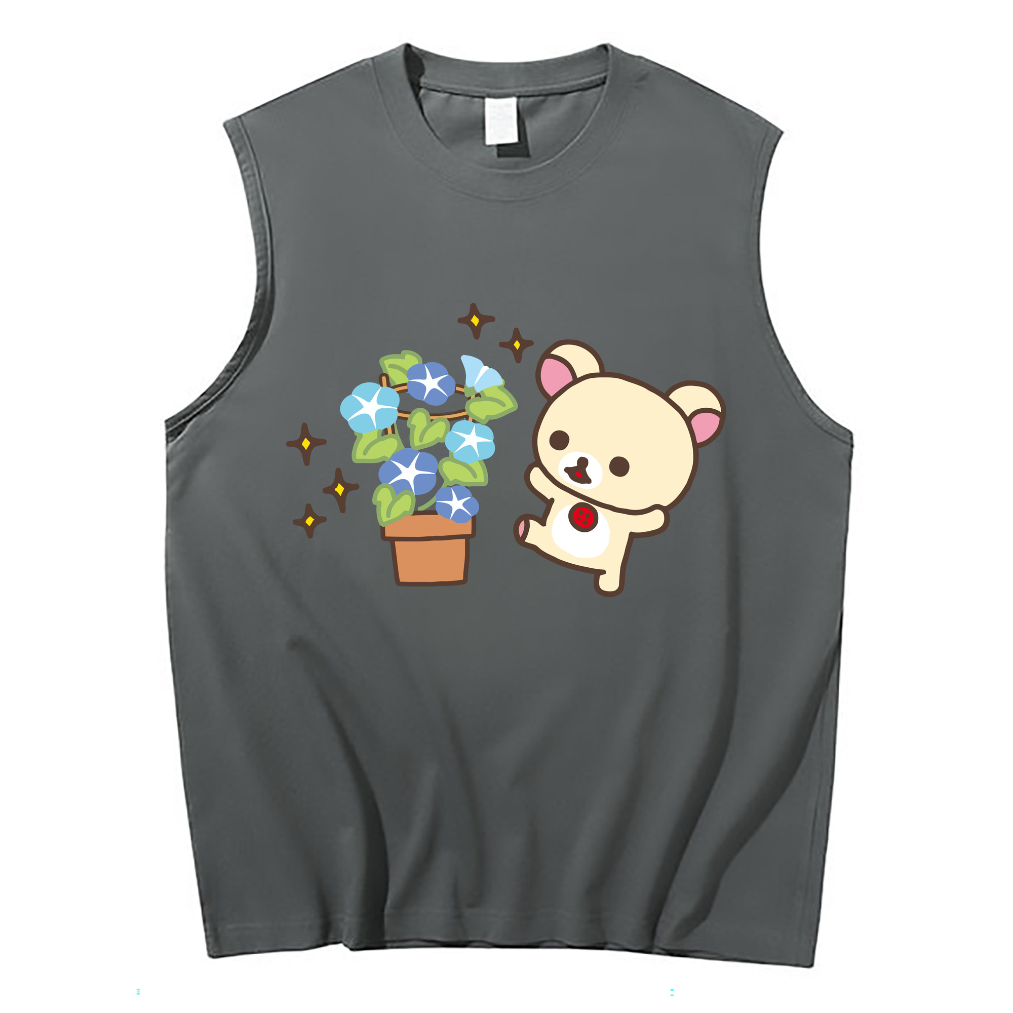 （画像用） リラックマ リラックマ キイロイトリ Rilakkuma Korilakkuma Kiiroitori コットン100％タンクトップ（フロントプリント）